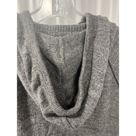 GAP Gray Long Sleeve Full Zip-Up Hoodie Jacket  Mens Size Medium Black Piping - Picture 9 of 11